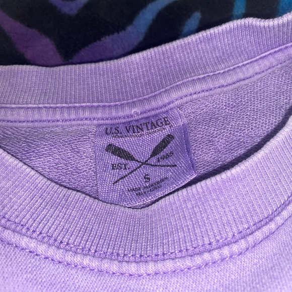 American Vintage Purple Destin Florida Oversized Crewneck Sweater / Sweatshirt - Picture 4 of 5